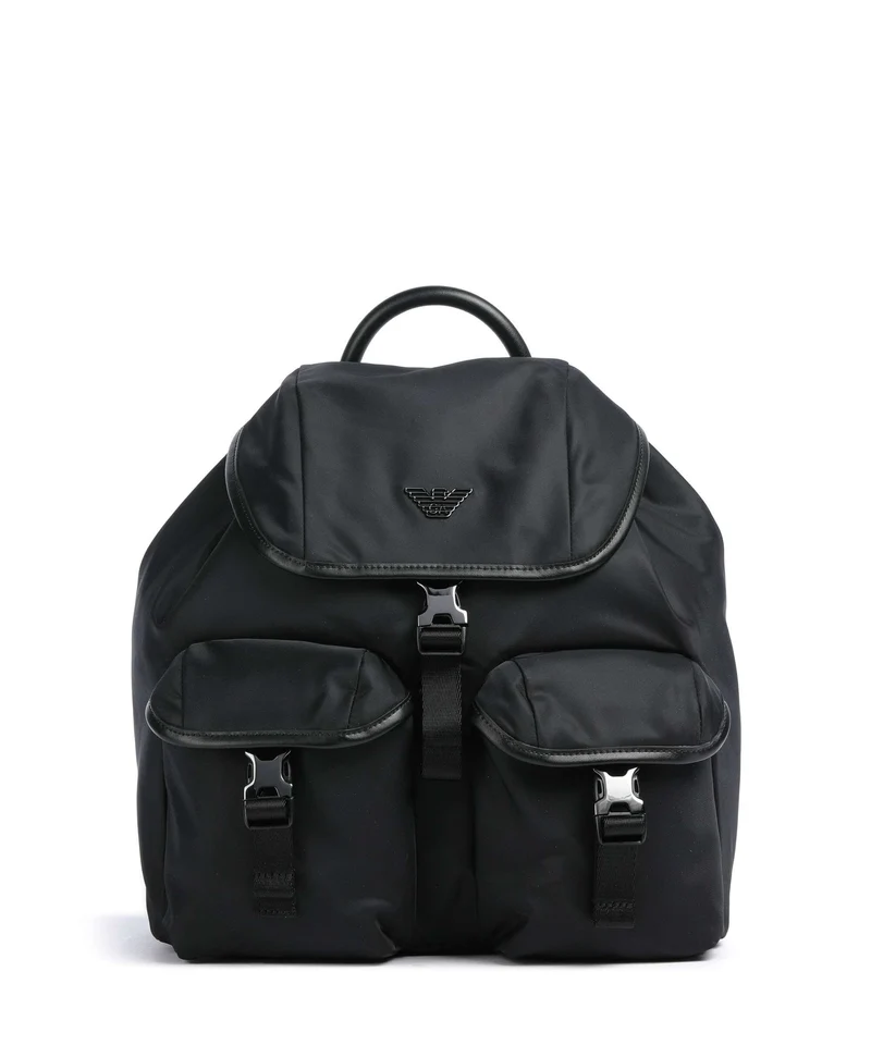 Emporio Armani Recycled Nylon Rucksack black beauty