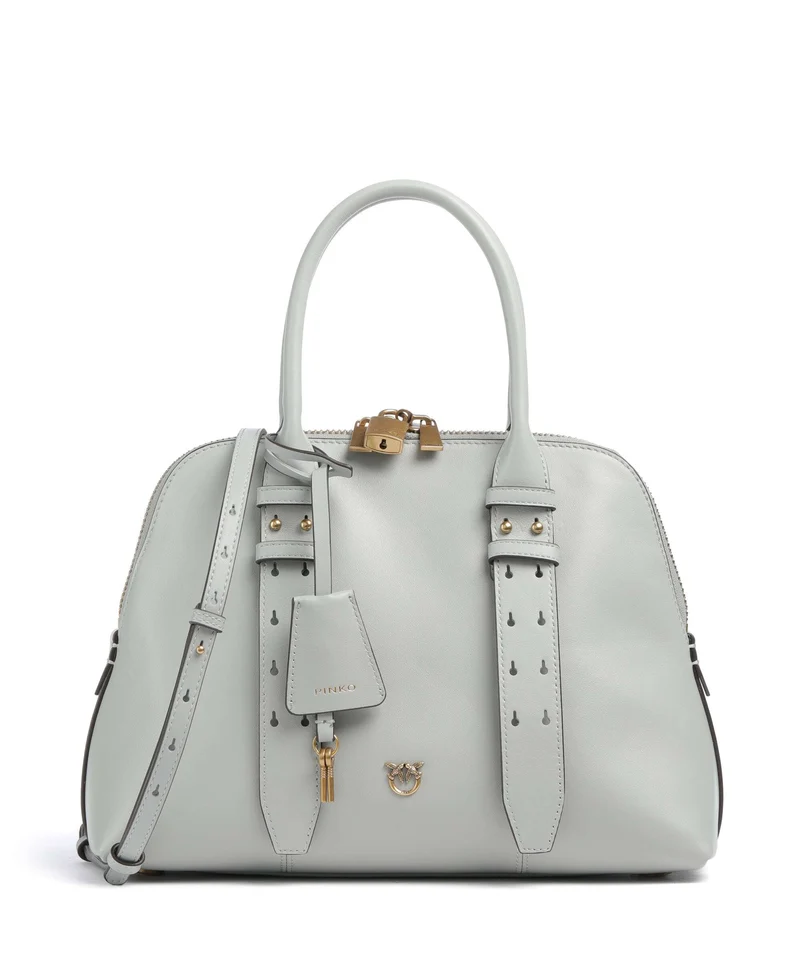 Pinko Bowling Medium Handtasche grigio perla/antique gold