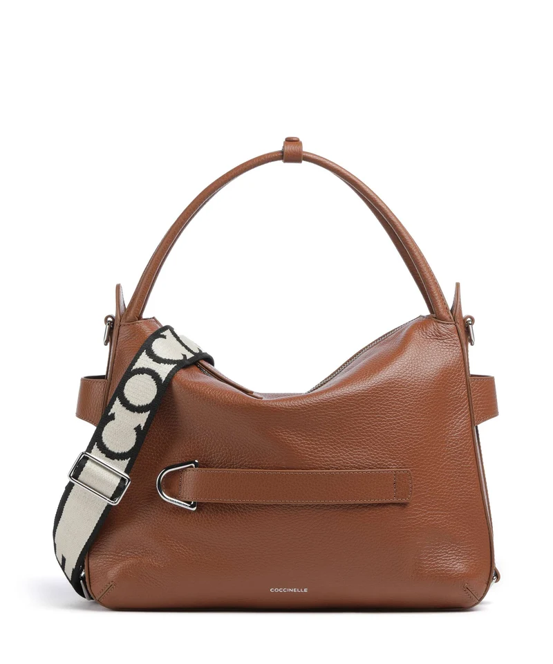 Coccinelle Gretel Ribbon Beuteltasche cognac