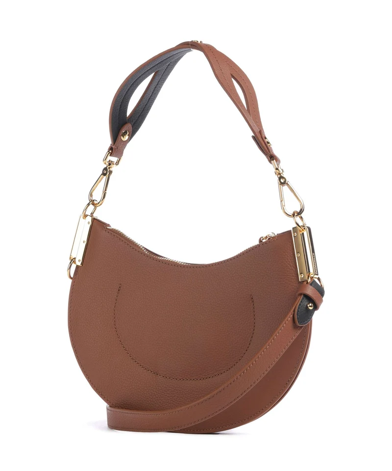 Coccinelle Sunup Schultertasche cognac/noir