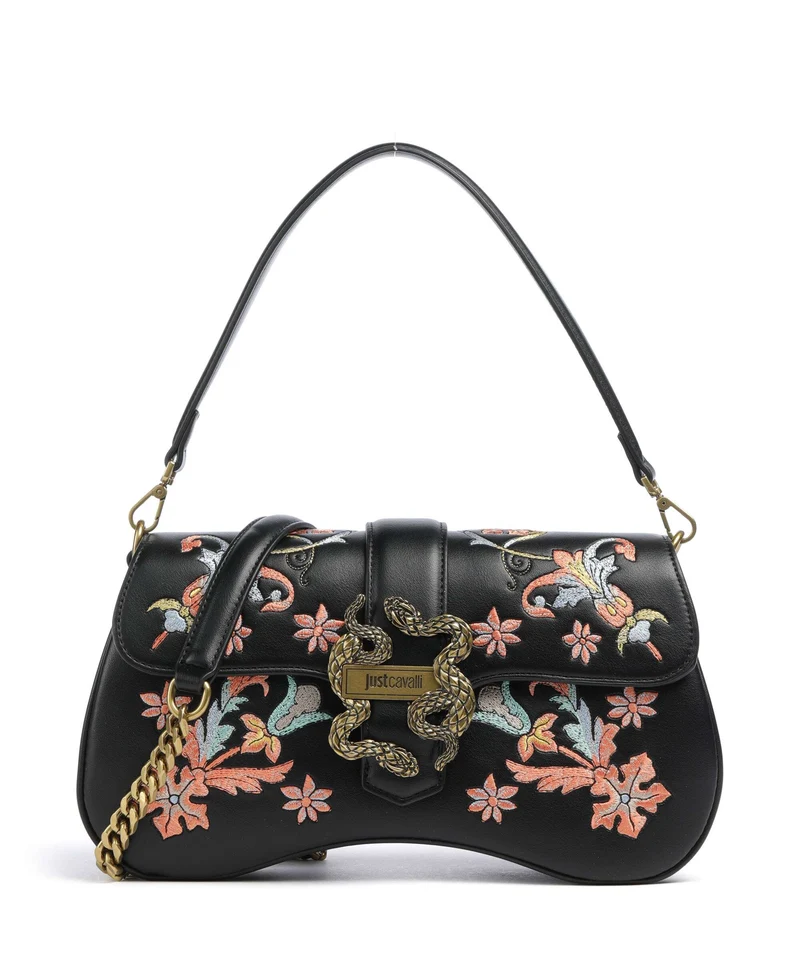 Just Cavalli Iconic Snakes Schultertasche black