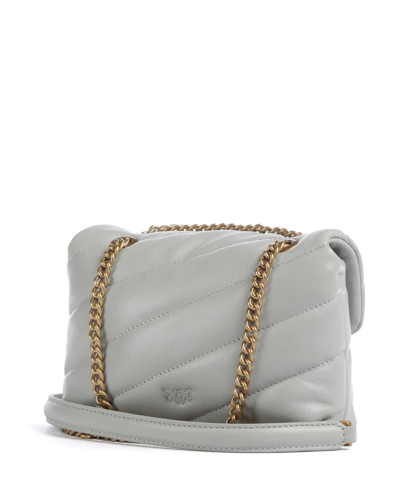 Pinko Love Puff Baby Schultertasche grigio perla/antique gold
