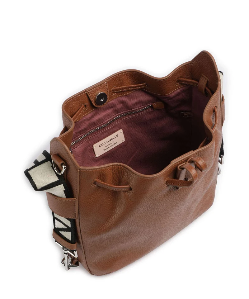 Coccinelle Gretel Ribbon Bucket Handtasche cognac