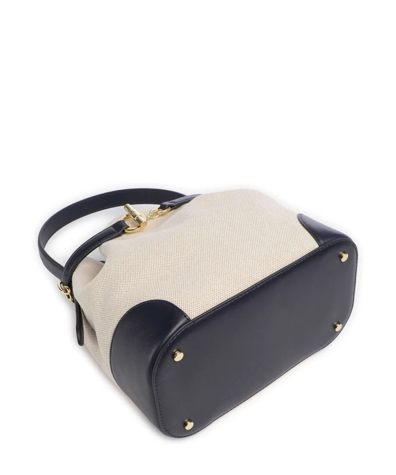 Lauren Ralph Lauren Blaike Medium Bucket Handtasche natural/buff canvas/refined navy