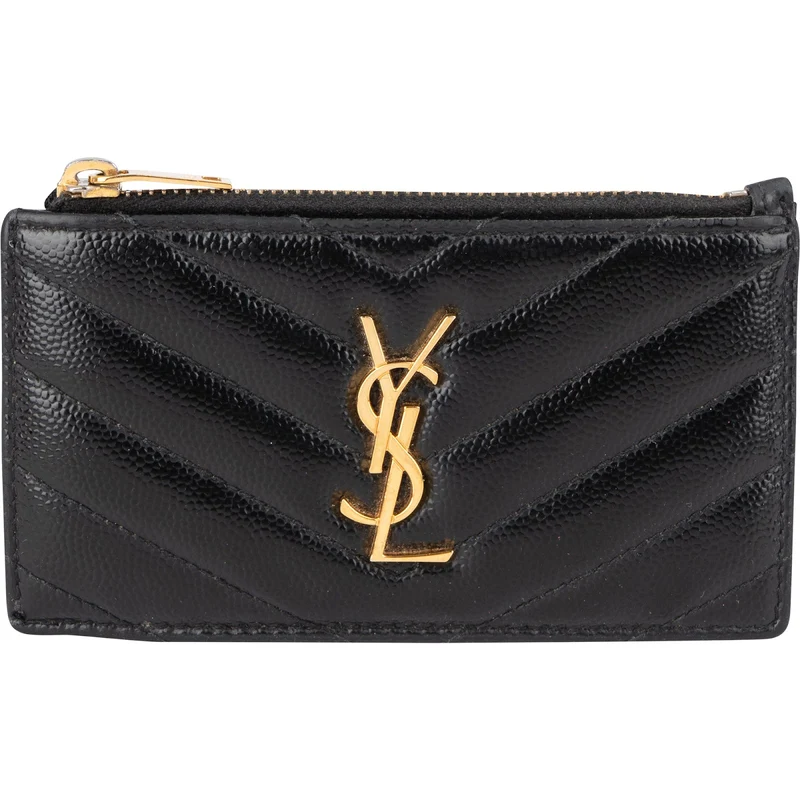 Yves Saint Laurent Grain de Poudre Zipped Coin Purse Card Holder