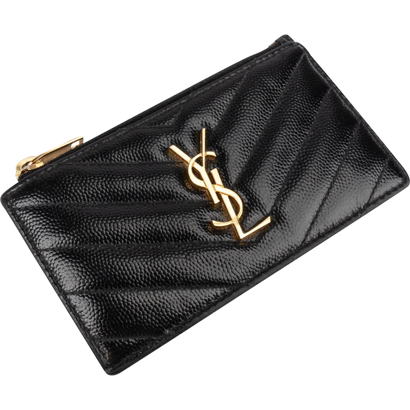 Yves Saint Laurent Grain de Poudre Zipped Coin Purse Card Holder