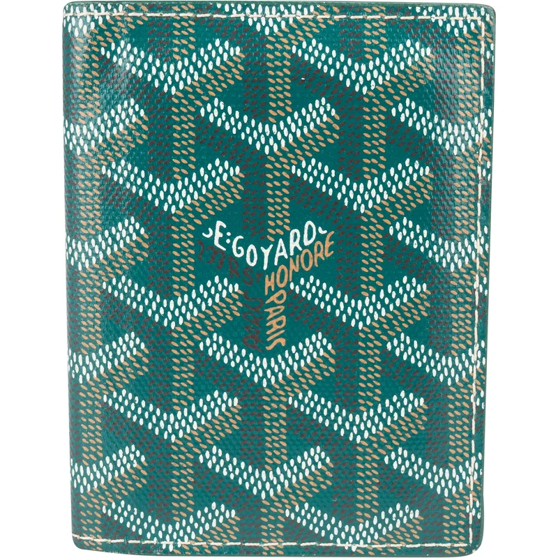 Goyard Green Goyardine Monogram Cover Card Holder