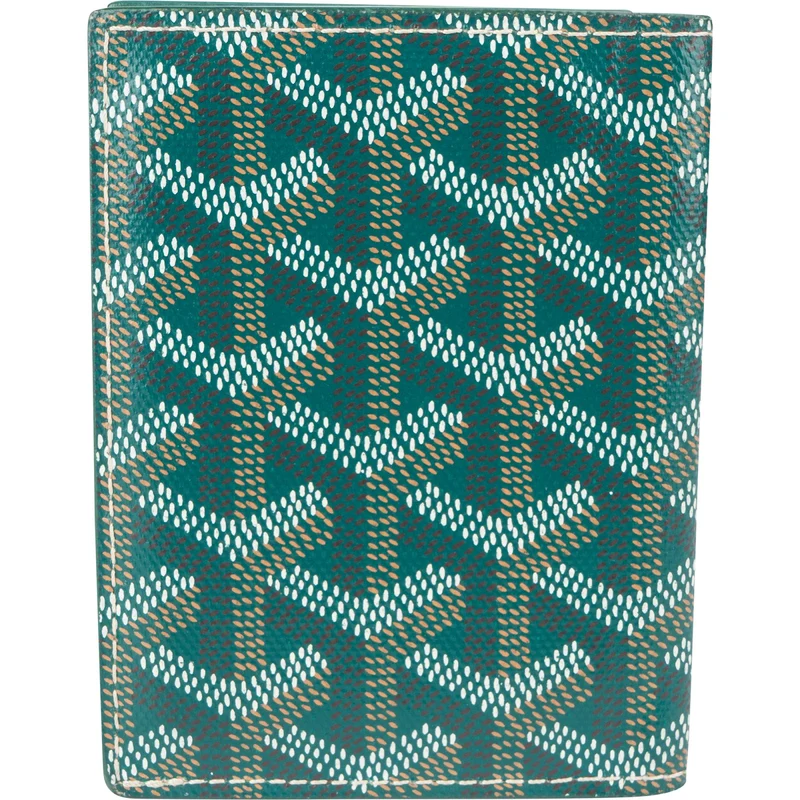 Goyard Green Goyardine Monogram Cover Card Holder