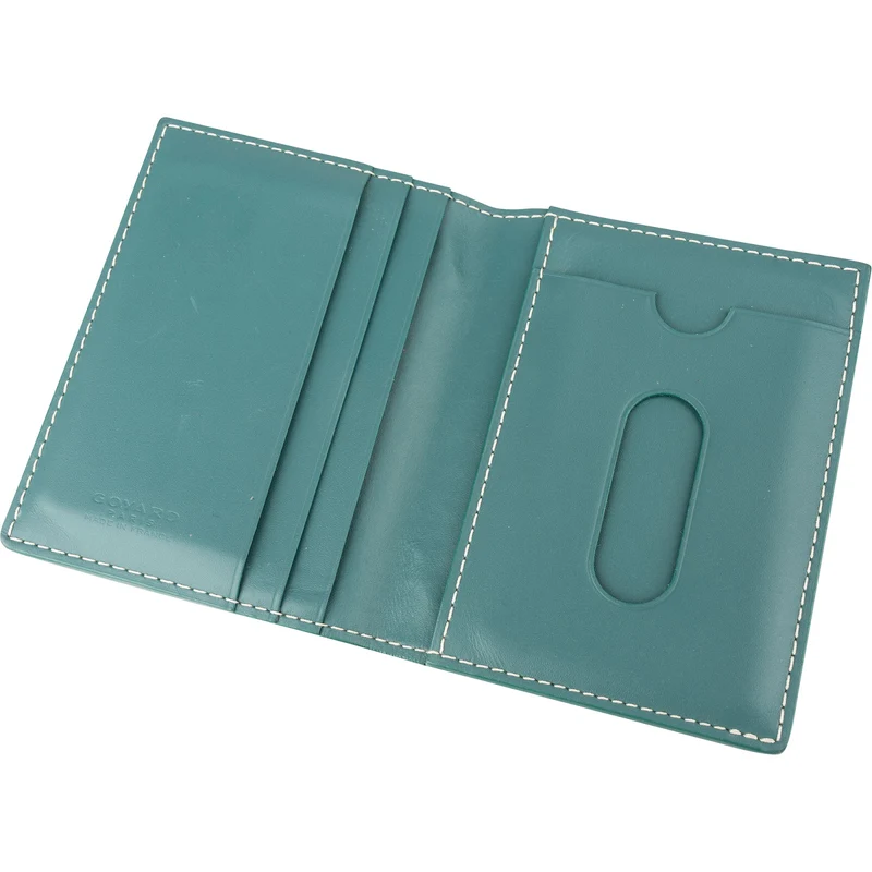Goyard Green Goyardine Monogram Cover Card Holder
