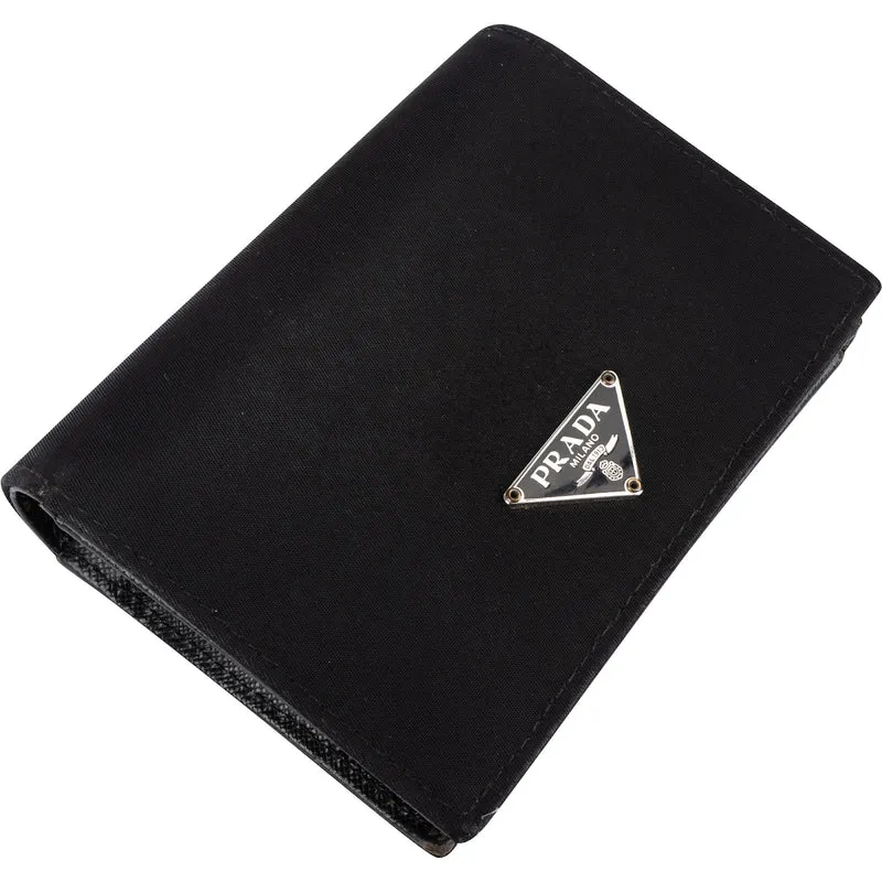 Prada Tessuto Triangle Bifold Wallet