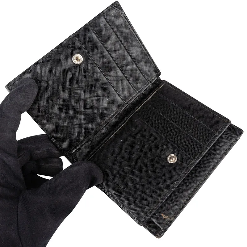 Prada Tessuto Triangle Bifold Wallet
