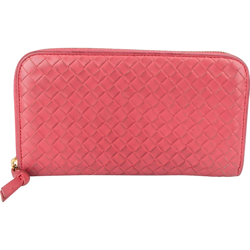 Bottega Veneta Intrecciato Leather Zip Around Wallet