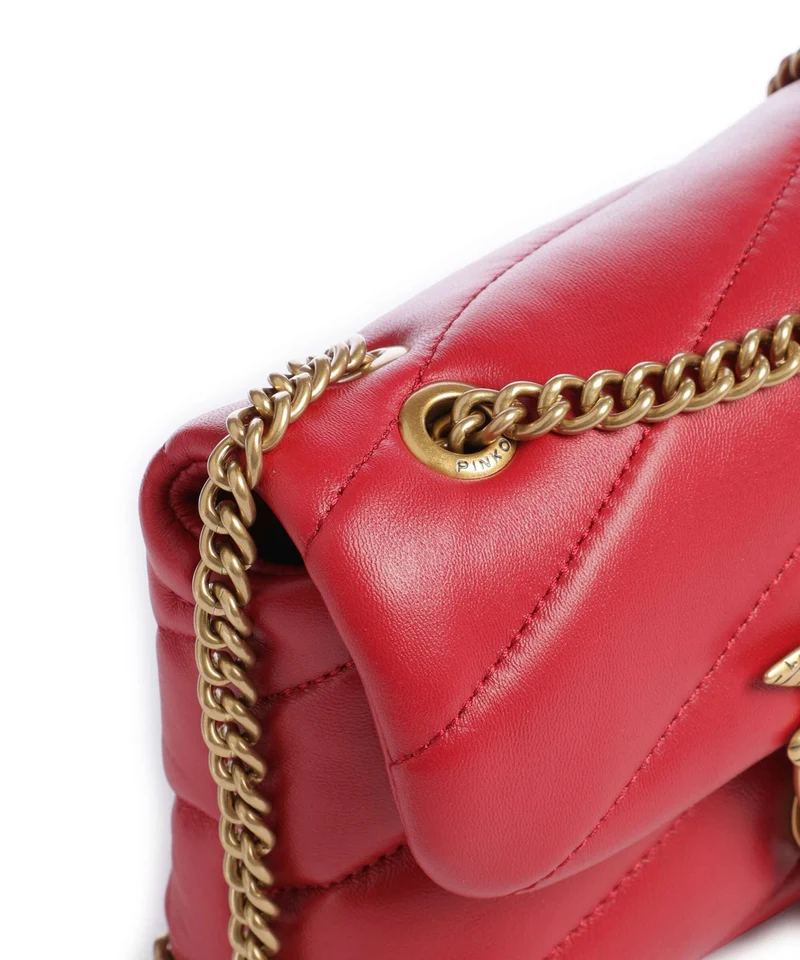 Pinko Love Puff Baby Schultertasche rosso rio/antique gold