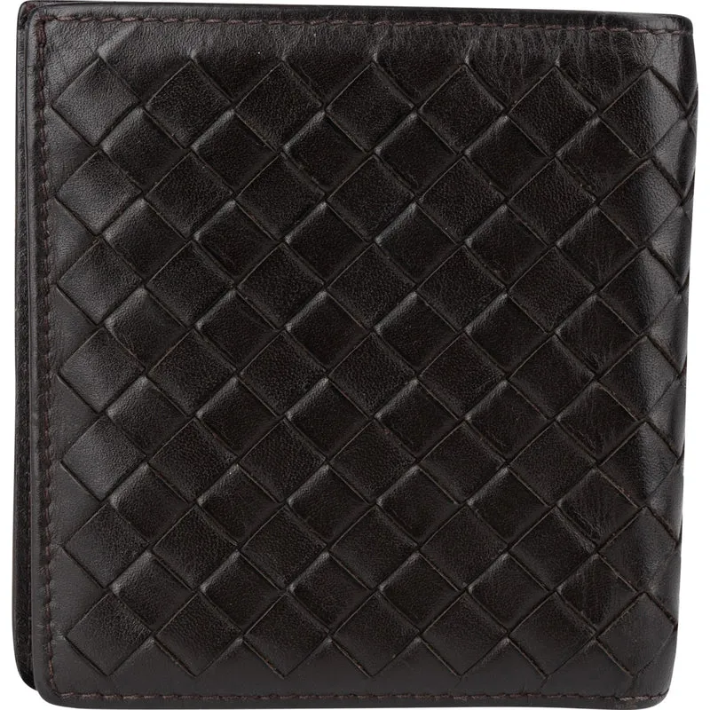 Bottega Veneta Intrecciato Leather Bifold Card Holder Wallet