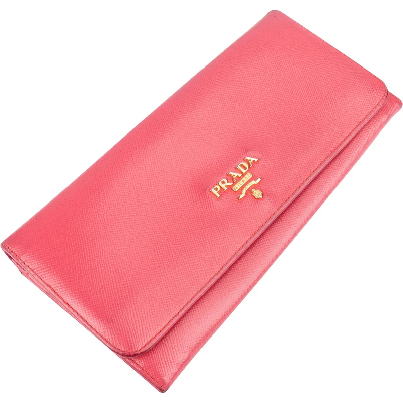 Prada Pink Saffiano Continental Wallet