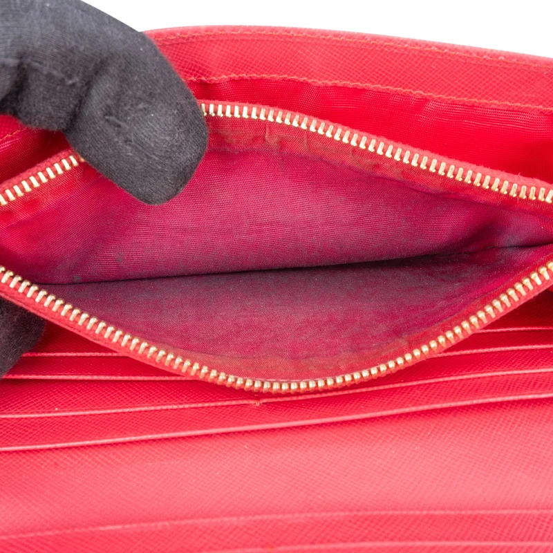 Prada Pink Saffiano Continental Wallet