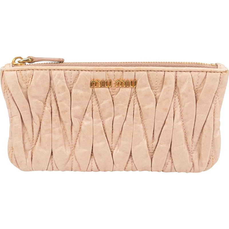 Miu Miu Matelassé Nappa Leather Zip Wallet