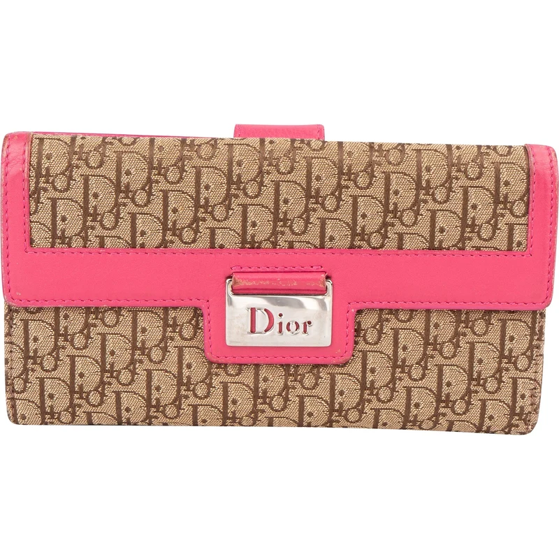 Christian Dior Trotter Monogram Canvas Pink Wallet