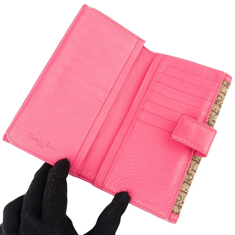 Christian Dior Trotter Monogram Canvas Pink Wallet