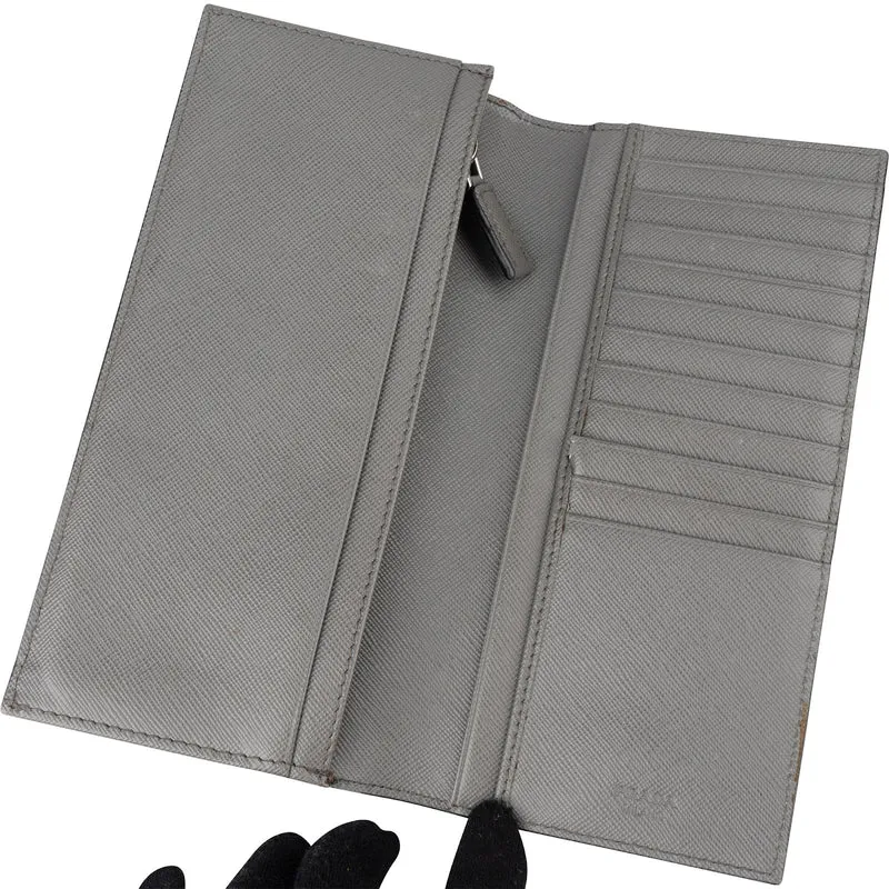 Prada Saffiano Leather Appliqué Sun & Ocean Vertical Long Wallet