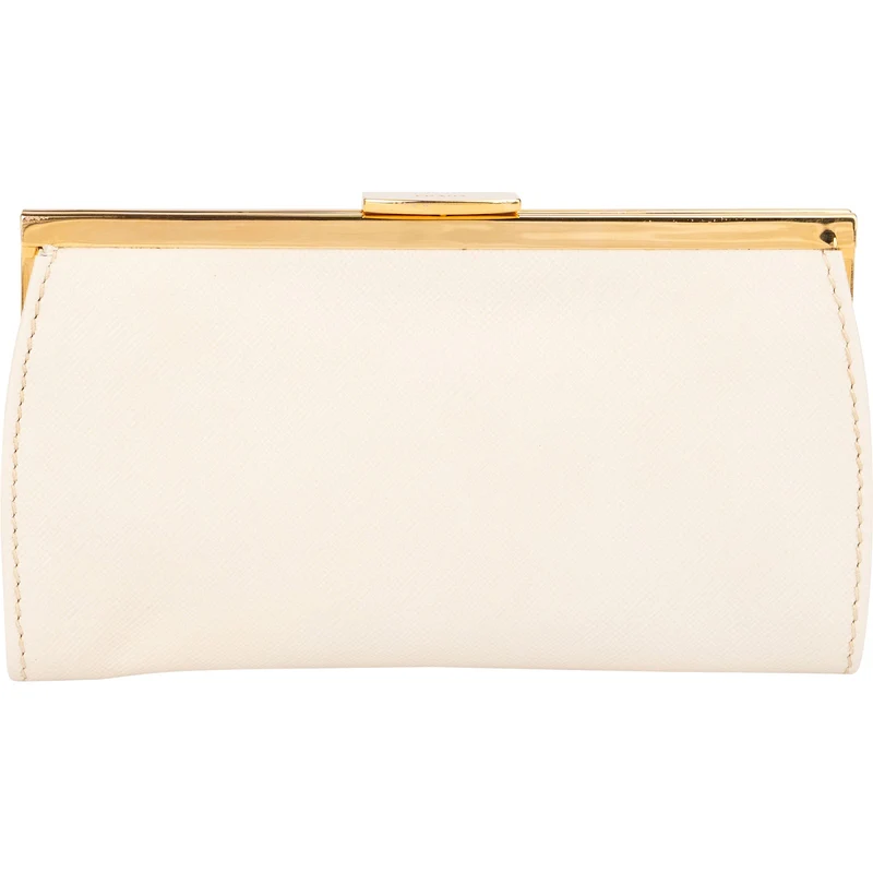 Prada Saffiano Leather Frame Coin Purse Wallet