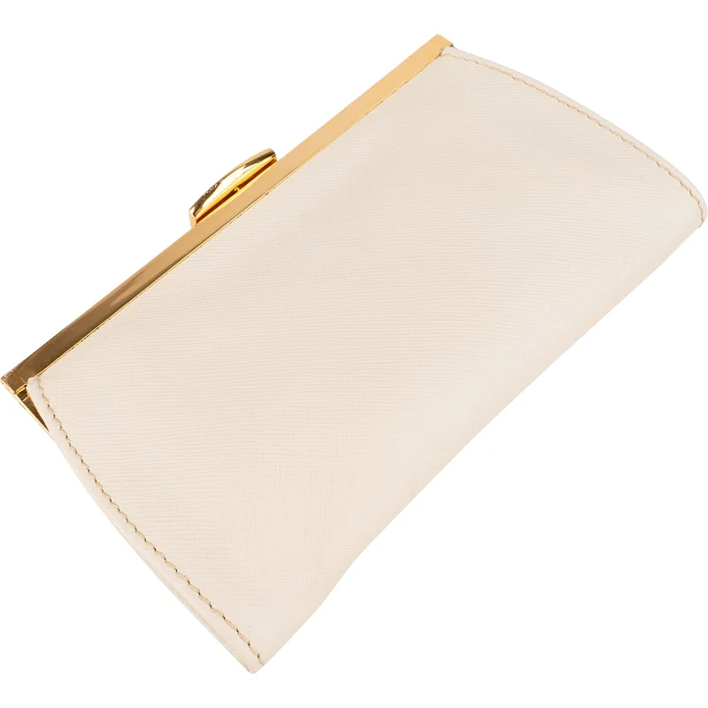 Prada Saffiano Leather Frame Coin Purse Wallet