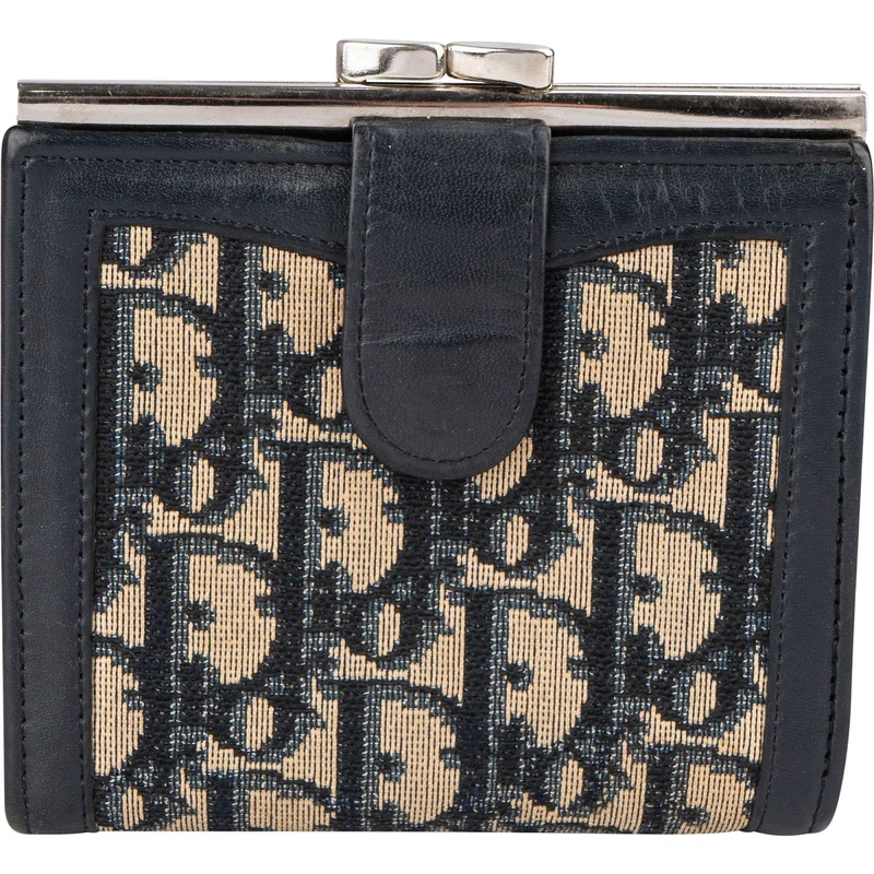 Christian Dior Trotter Monogram Oblique Canvas Frame French Wallet