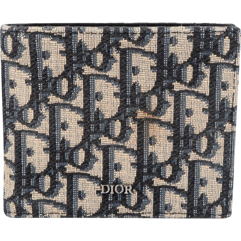 Christian Dior Oblique Trotter Monogram Jacquard Bifold Card Holder Wallet
