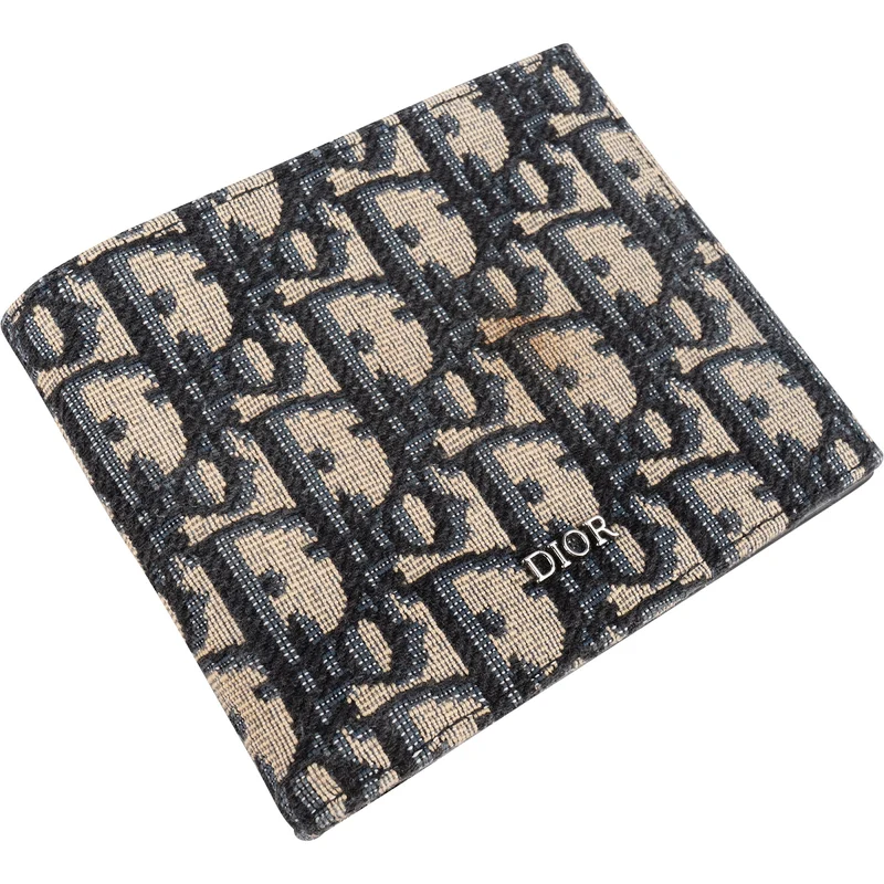 Christian Dior Oblique Trotter Monogram Jacquard Bifold Card Holder Wallet
