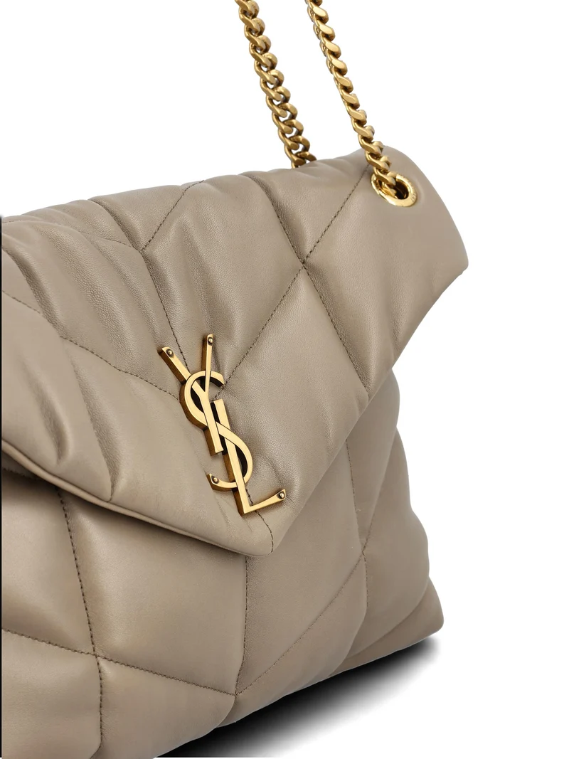 SAINT LAURENT Borsa Puffer Media In Pelle