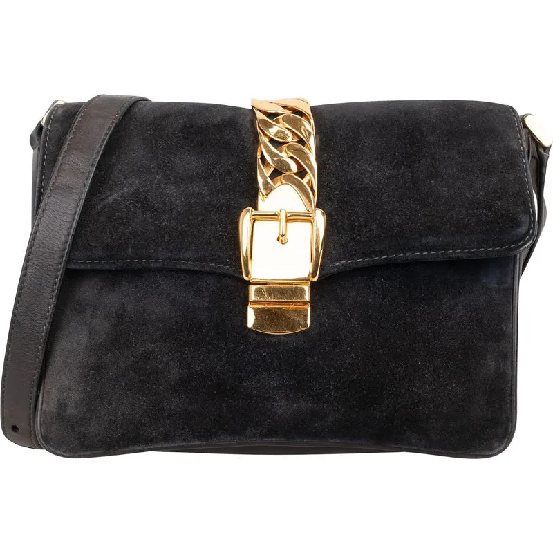 Gucci Suede Sylvie Small Crossbody Bag