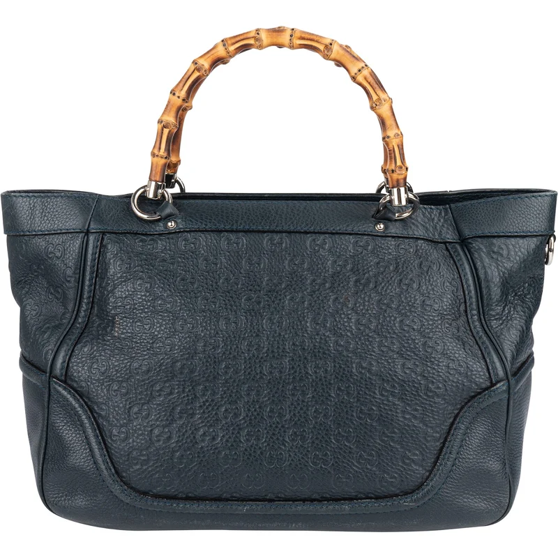 Gucci Guccissima Leather Bamboo Top Handle Tote Handbag