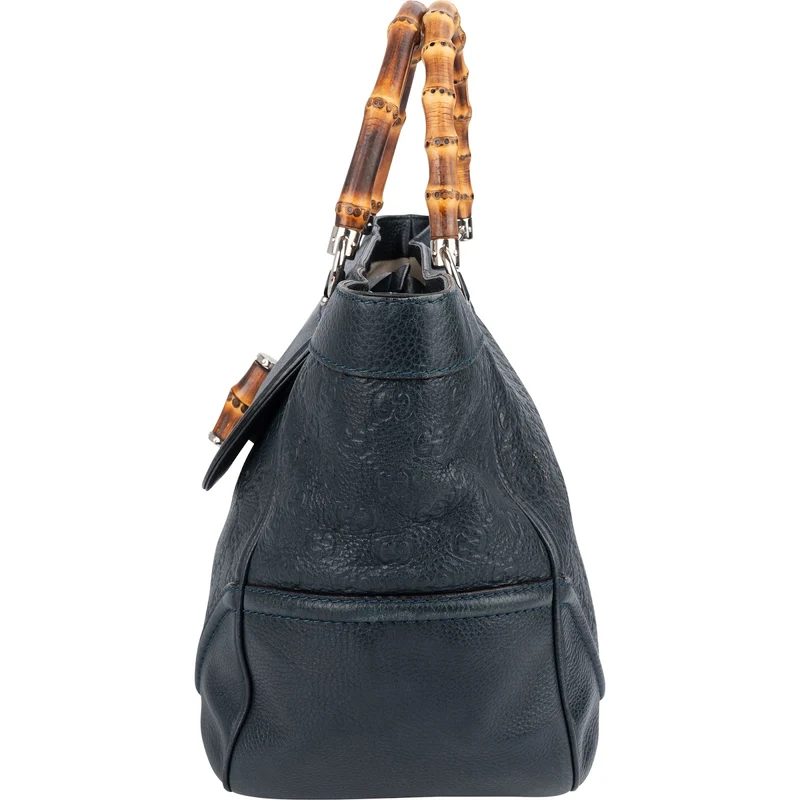 Gucci Guccissima Leather Bamboo Top Handle Tote Handbag