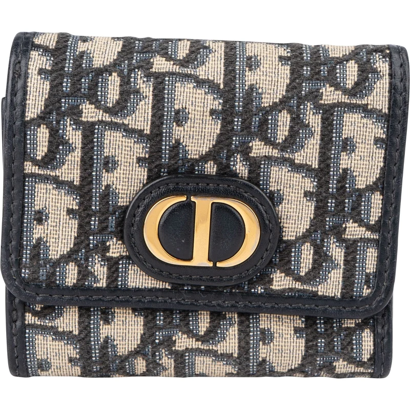 Christian Dior Oblique Trotter Monogram Jacquard Montaigne Bifold Lotus Wallet