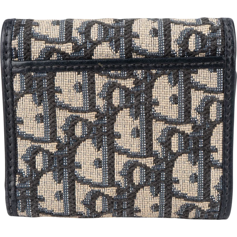 Christian Dior Oblique Trotter Monogram Jacquard Montaigne Bifold Lotus Wallet