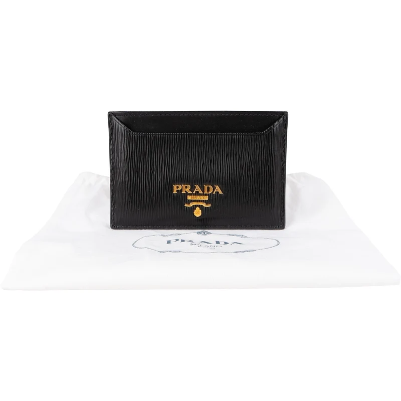 Prada Black Saffiano Move Leather Card Holder