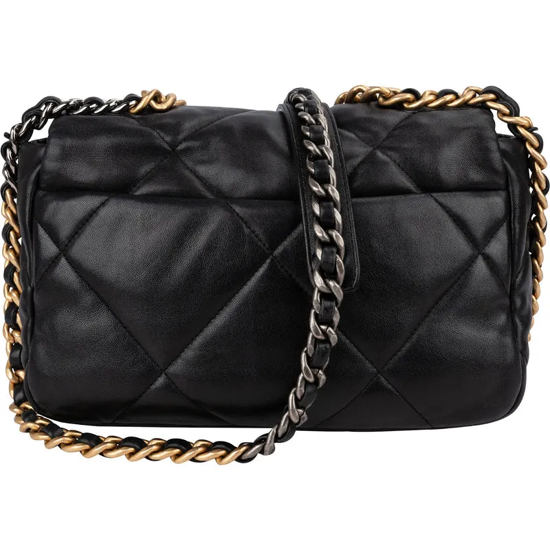 Chanel 19 Quilted Lambskin Single Flap Crossbody Bag Small
