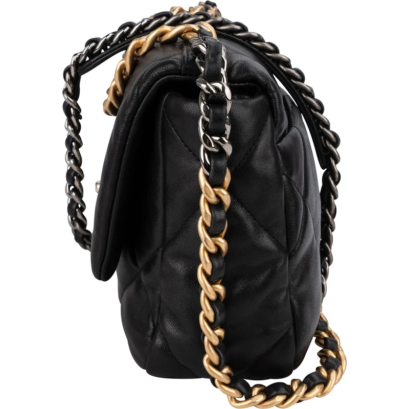 Chanel 19 Quilted Lambskin Single Flap Crossbody Bag Small