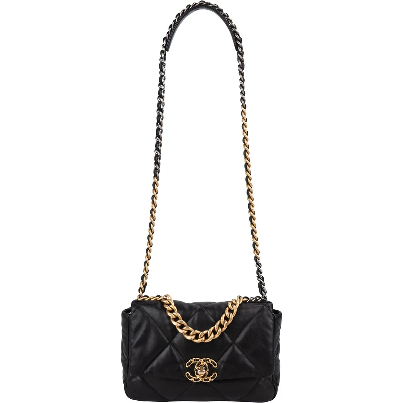 Chanel 19 Quilted Lambskin Single Flap Crossbody Bag Small