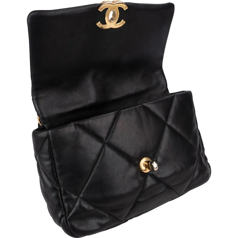 Chanel 19 Quilted Lambskin Single Flap Crossbody Bag Small