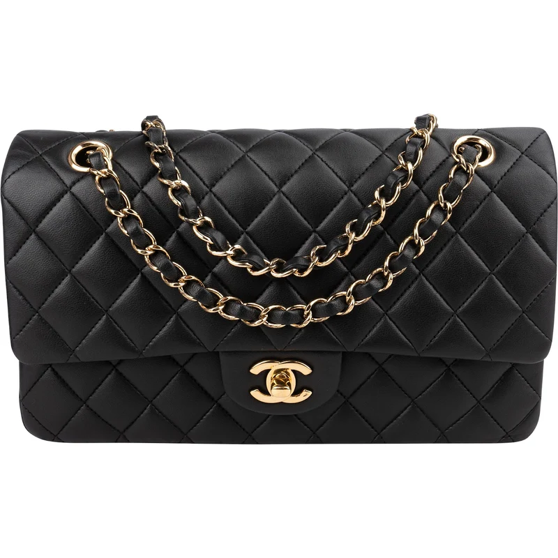 Chanel Quilted Lambskin Medium Double Flap Shoulder Bag