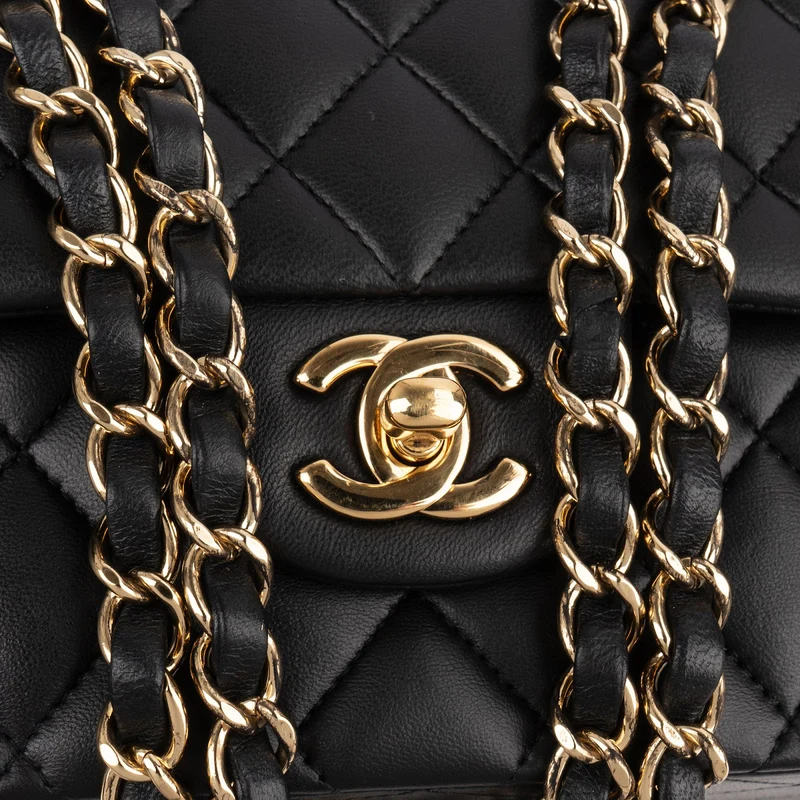 Chanel Quilted Lambskin Medium Double Flap Shoulder Bag