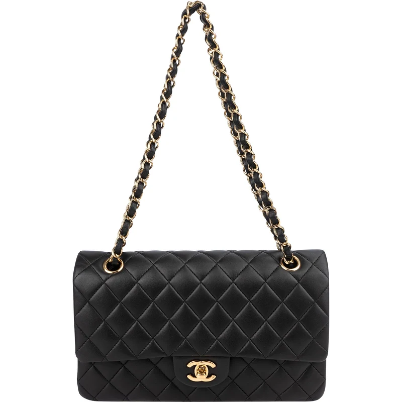 Chanel Quilted Lambskin Medium Double Flap Shoulder Bag