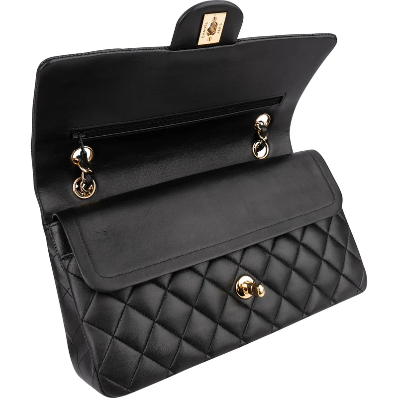 Chanel Quilted Lambskin Medium Double Flap Shoulder Bag