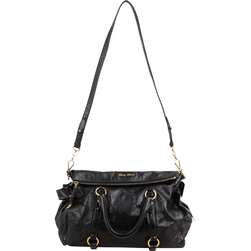 Miu Miu Vitello Lux Leather Satchel Handbag