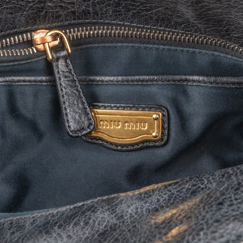 Miu Miu Vitello Lux Leather Satchel Handbag