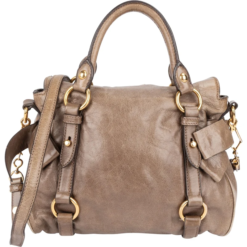 Miu Miu Vitello Lux Bow Small Crossbody Handbag