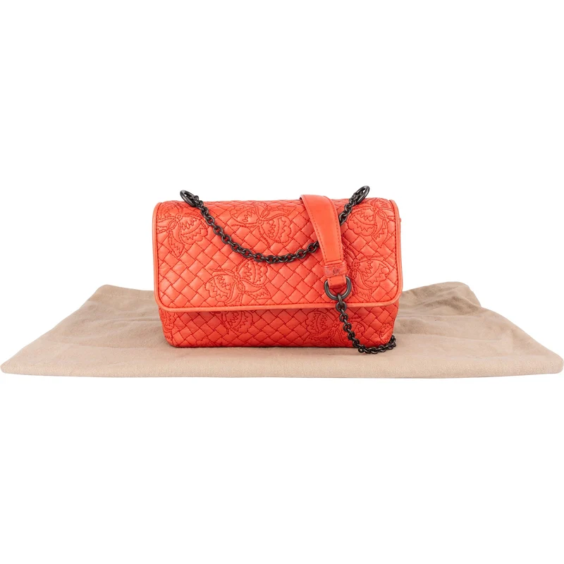 Bottega Veneta Nappa Leather Butterfly Embroidered Olimpia Crossbody Bag