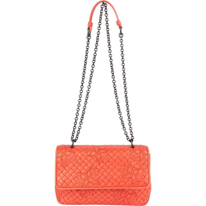 Bottega Veneta Nappa Leather Butterfly Embroidered Olimpia Crossbody Bag