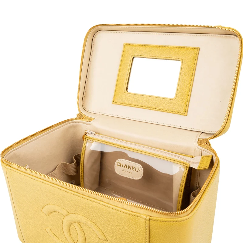 Chanel Iconic Caviar Leather CC Large Vanity Case Handbag